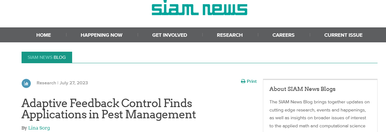 Research from Edinburgh Napier University features in SIAM news